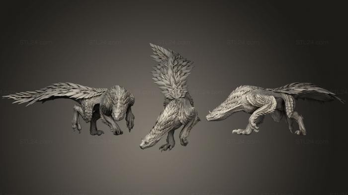 Статуэтки грифоны и драконы (Mhw Тоби Кадачи, STKG_0107) 3D модель для ЧПУ станка